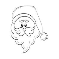 Vector illustration of cute Santa Claus or character isolated on white background. Flat Style. Line Art for print or use as poster, card, flyer or T Shirt