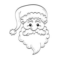 Vector illustration of cute Santa Claus or character isolated on white background. Flat Style. Line Art for print or use as poster, card, flyer or T Shirt