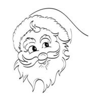 Vector illustration of cute Santa Claus or character isolated on white background. Flat Style. Line Art for print or use as poster, card, flyer or T Shirt