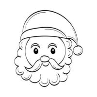 Vector illustration of cute Santa Claus or character isolated on white background. Flat Style. Line Art for print or use as poster, card, flyer or T Shirt