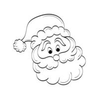 Vector illustration of cute Santa Claus or character isolated on white background. Flat Style. Line Art for print or use as poster, card, flyer or T Shirt