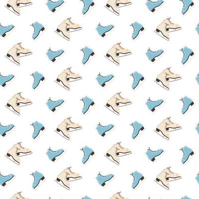 Seamless pattern with winter Winter figure skates. vector illustration