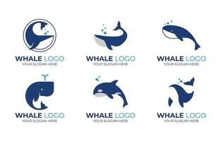 Simple Minimalist Abstract Whale Logo vector