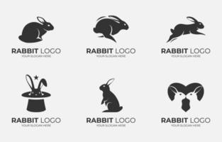 monograma del conjunto de logotipos de conejo vector