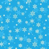 White and Blue Snowflakes Seamless Pattern vector