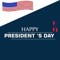 Background Happy President's Day dark blue background with the US flag - vector illustration.