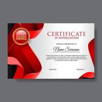 Red Professional Certificate of Appreciation vector