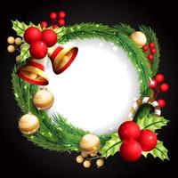 Realistic Christmas  Wreath Background vector