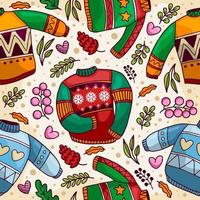 Outline Christmas Ugly Sweaters Seamless Pattern vector