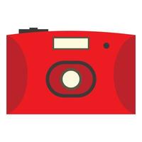 icono plano de cámara roja vector