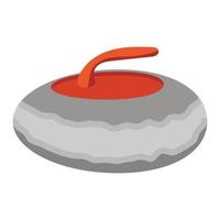 Curling stone cartoon illustration vector