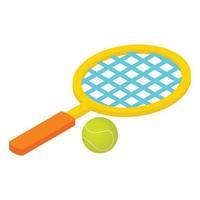 tenis, juego, isométrico, 3d, icono vector