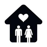 House with heart simple icon vector