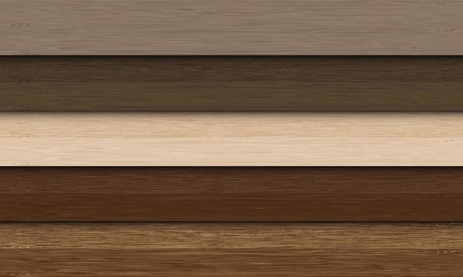 Realistic wood plank colors set for home floor wall design background vector