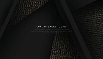 Dark Abstract Overlap Layers Background With Golden Glitters. Luxury and Elegant Geometric Shape Background vector