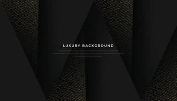 Dark Abstract Overlap Layers Background With Golden Glitters. Luxury and Elegant Geometric Shape Background