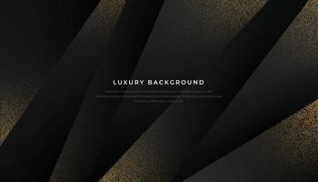 Dark Abstract Overlap Layers Background With Golden Glitters. Luxury and Elegant Geometric Shape Background