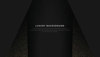 Dark Abstract Overlap Layers Background With Golden Glitters. Luxury and Elegant Geometric Shape Background vector