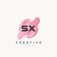SX Initial Letter Colorful logo icon design template elements Vector