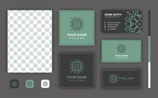 Premium modern corporate business stationery set with mandala template vector file, Colorful arabesque floral ornamental elements, Business card and Letter head