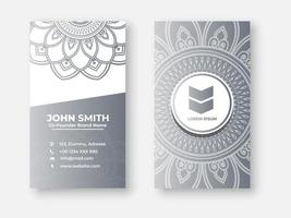 Modern double sided busines card design, Colorful gradient mandala business card design. Bright floral ornamental elements, Indian, Asian, Arabic, Islamic, and ottoman motif, Vector illustration