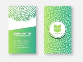 Modern double sided busines card design, Colorful gradient mandala business card design. Bright floral ornamental elements, Indian, Asian, Arabic, Islamic, and ottoman motif, Vector illustration