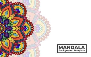 plantilla de fondo vectorial con diseño de patrón de mandala ornamental, banner de mandala de flores decorativas con lugar para textos vector