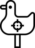 duck shooting carnival - outline icon vector