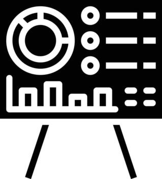 presentation board graph analysis - solid icon vector