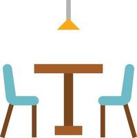 restaurant table chair light hotel - flat icon vector