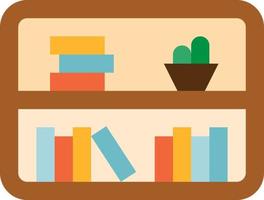 bookshelves books shelves furniture stack - flat icon vector