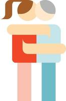 hug body language communication - flat icon vector