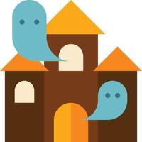 haunted house park - flat icon vector