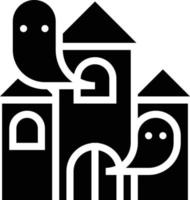 haunted house park - solid icon vector