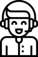 callcenter avatar job communication - outline icon vector