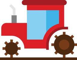 tractor transport car - flat icon vector