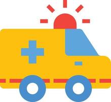 ambulance car transport medical emergency - flat icon vector