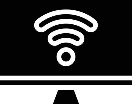 computer monitor screen - solid icon vector