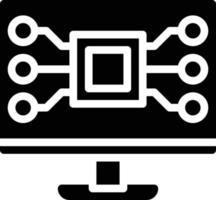 computer digital screen electronic system - solid icon vector