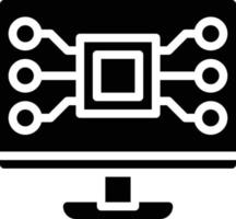 computer digital screen electronic system - solid icon vector