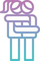 hug body language communication - gradient icon vector
