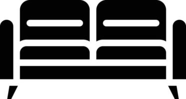 sofa double seat rest furniture - solid icon vector