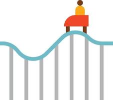 roller coaster park - flat icon vector