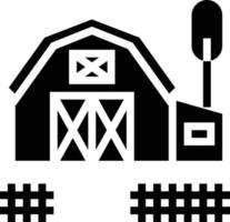 barn farm building - solid icon vector