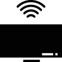 pantalla de televisión wifi - icono sólido vector