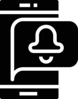 notification mobile smartphone bell - solid icon vector