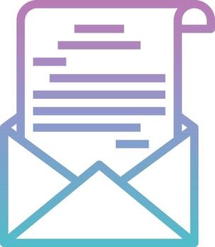 mensaje carta enviada comunicación - icono degradado vector