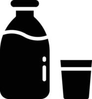 milk bottle glass calcium beverage - solid icon vector