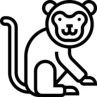 mono animal circo - icono de contorno vector