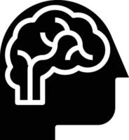 psicología cerebro pensar idea cabeza - icono sólido vector